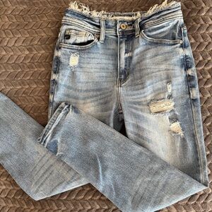 KanCan Blue Skinny Jeans with Distressed Details